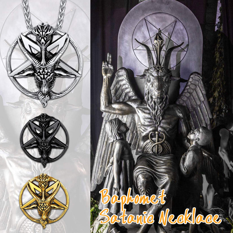 Satanic Baphomet Goat Pentagram Necklace