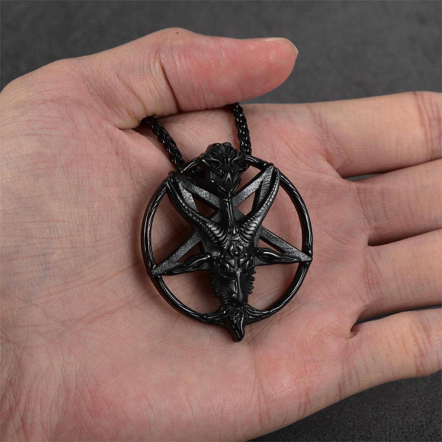 Satanic Baphomet Goat Pentagram Necklace