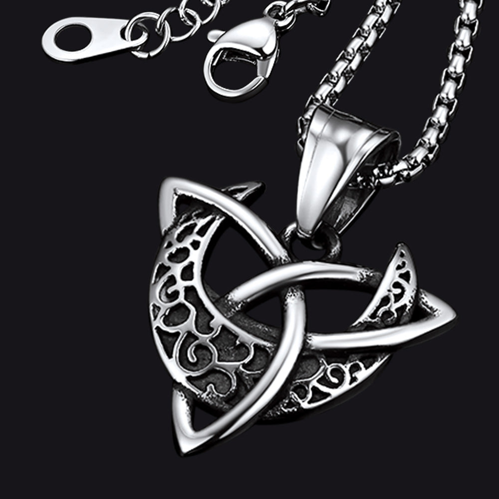 Celtic Knot Moon Goddess Necklace for