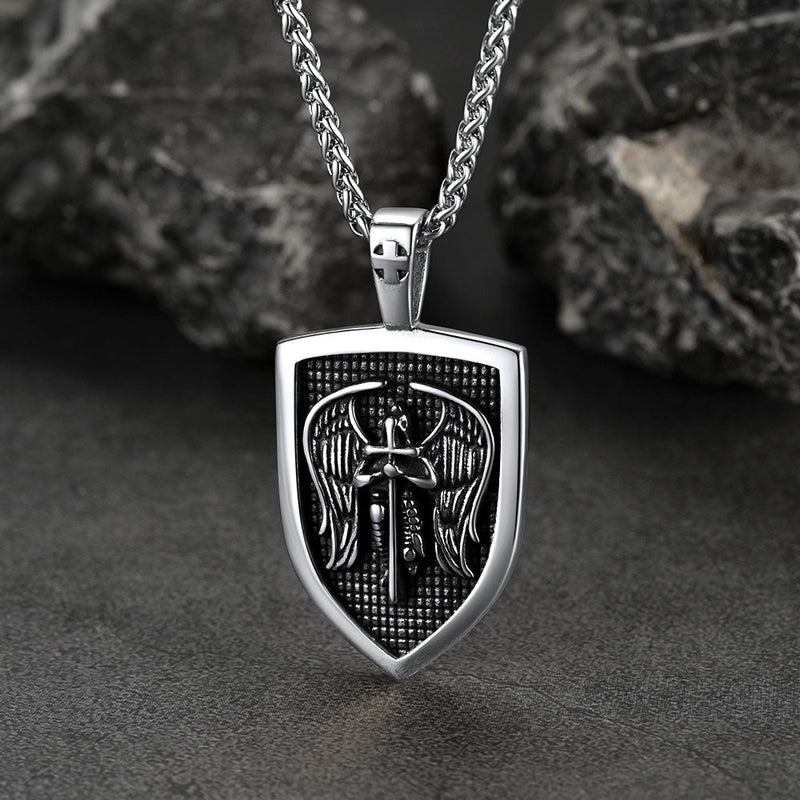 Shield Archangel St. Michael Protection Necklace for