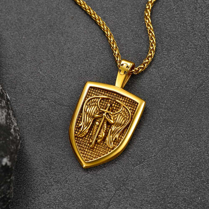 Shield Archangel St. Michael Protection Necklace for