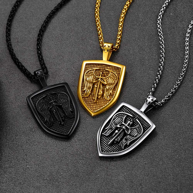 Shield Archangel St. Michael Protection Necklace for