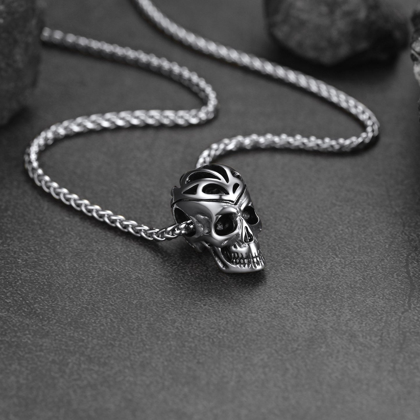 Flash Gothic Skull Necklace Pendant for