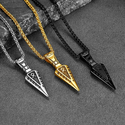 Viking Odin Gungnir Sword Necklace With Runes for