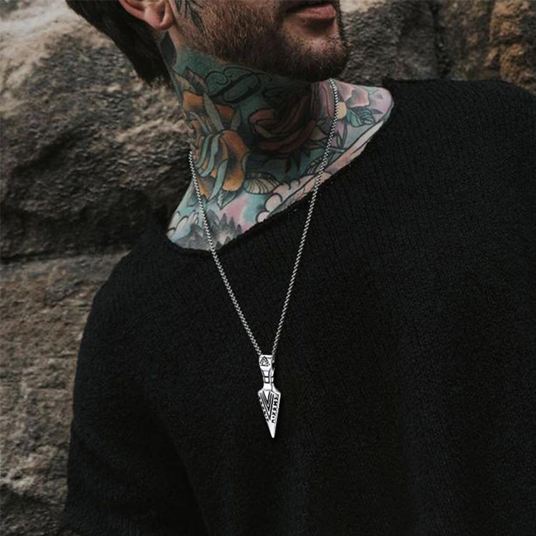 Viking Odin Gungnir Sword Necklace With Runes for