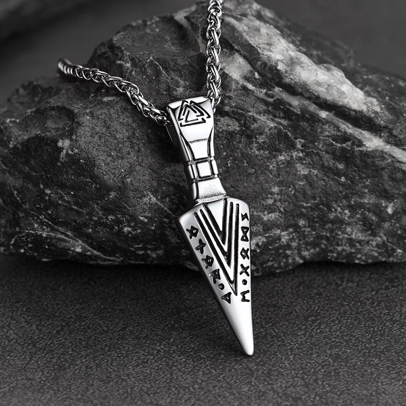 Viking Odin Gungnir Sword Necklace With Runes for