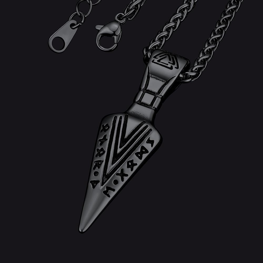 Viking Odin Gungnir Sword Necklace With Runes for