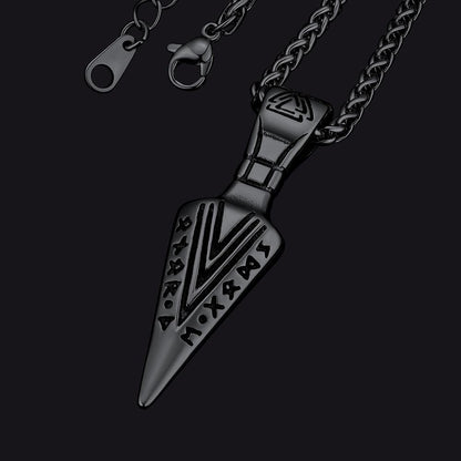 Viking Odin Gungnir Sword Necklace With Runes for