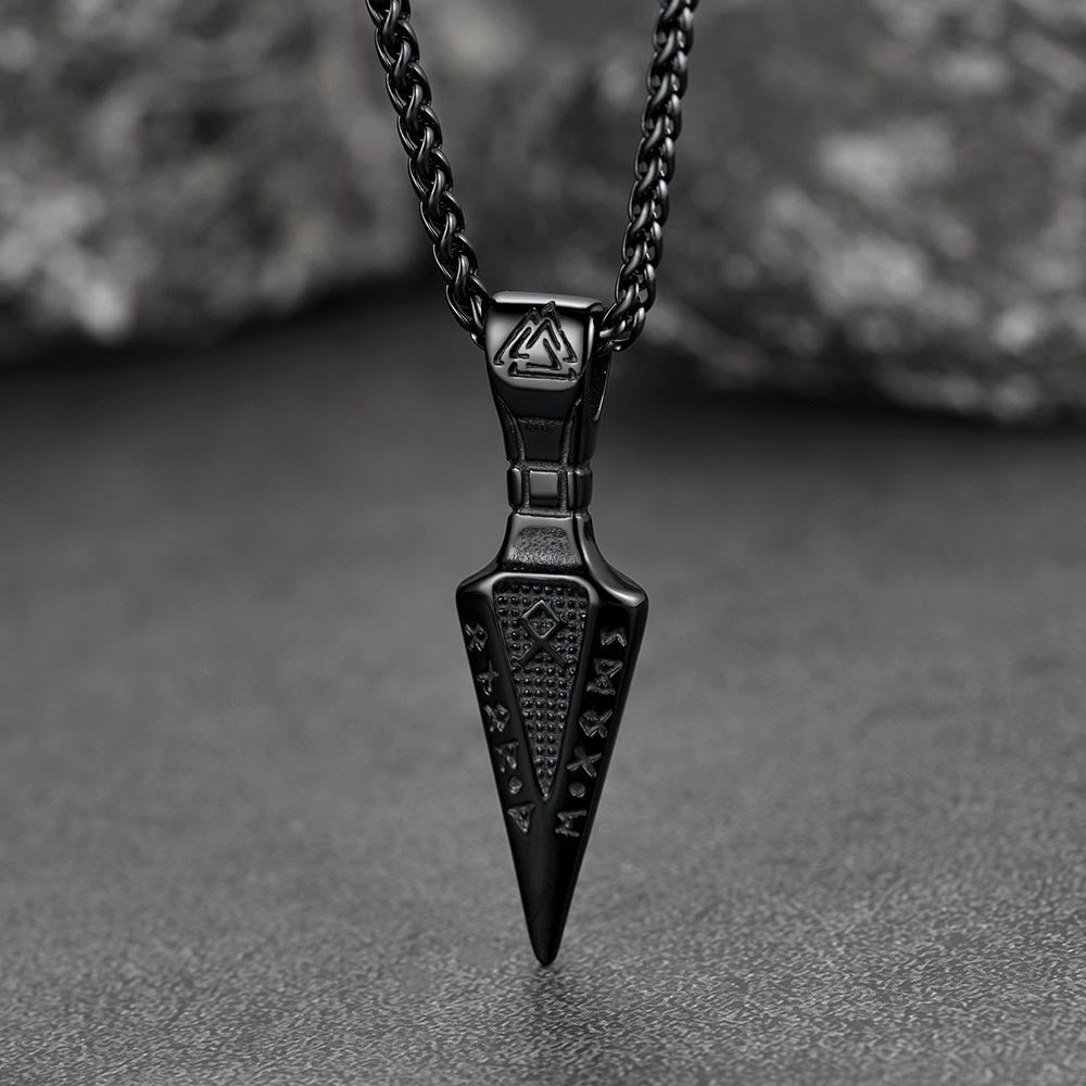 Viking Odin Gungnir Sword Necklace With Runes for