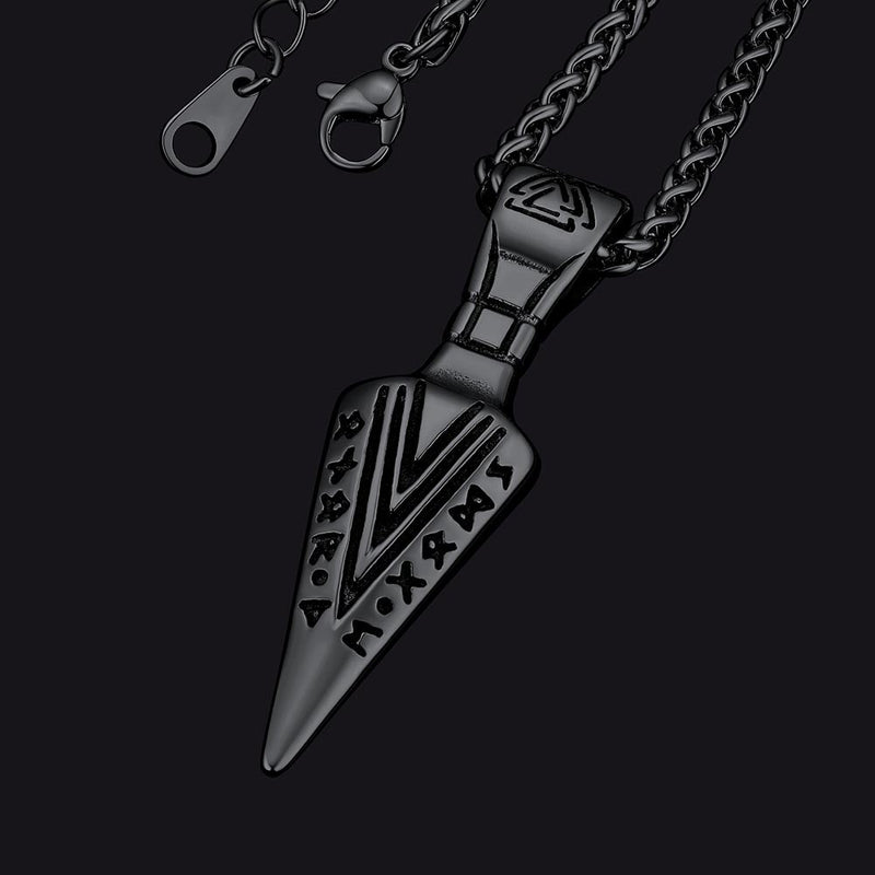 Viking Odin Gungnir Sword Necklace With Runes for