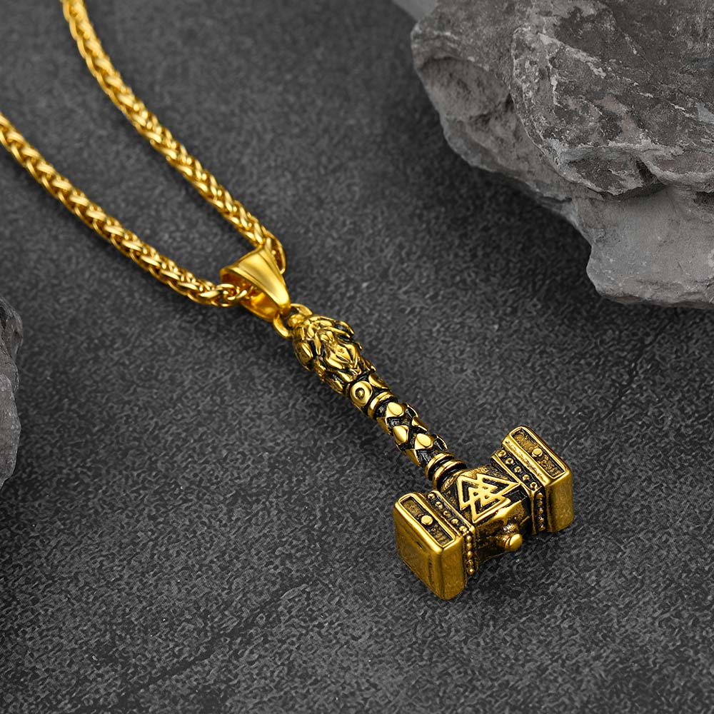 Thor's Hammer Mjolnir Necklace Viking Charm for