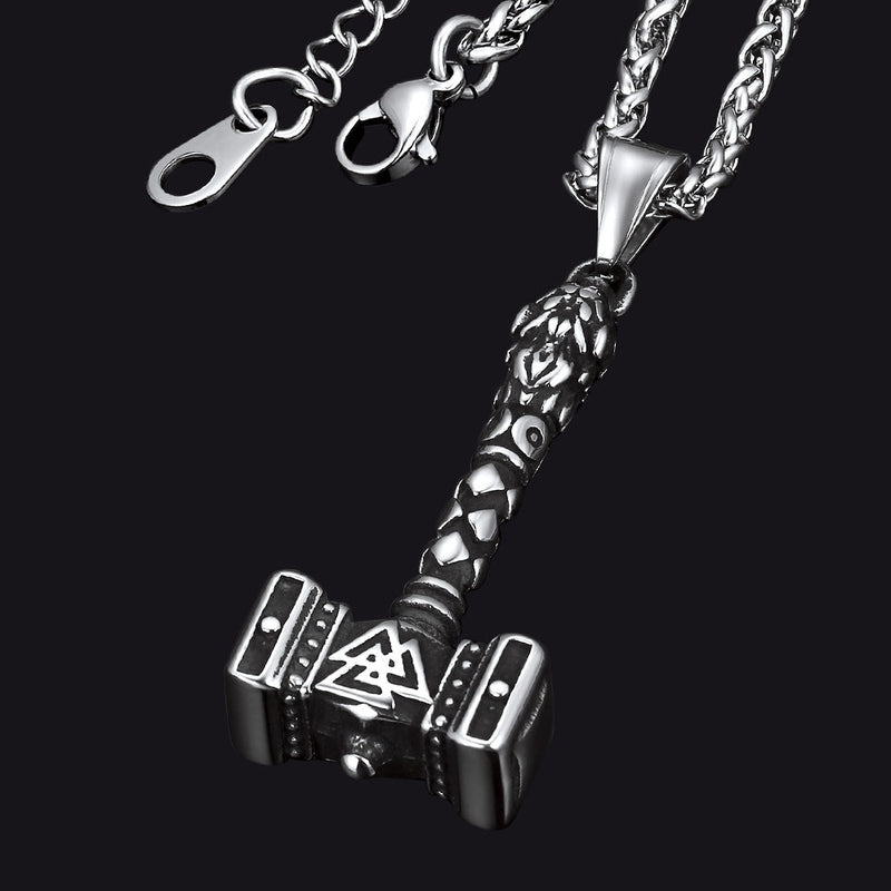 Thor's Hammer Mjolnir Necklace Viking Charm for