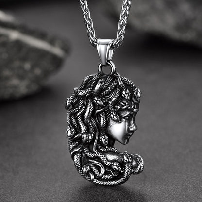 Greek Mythology Medusa Pendant Necklace Stainless Steel