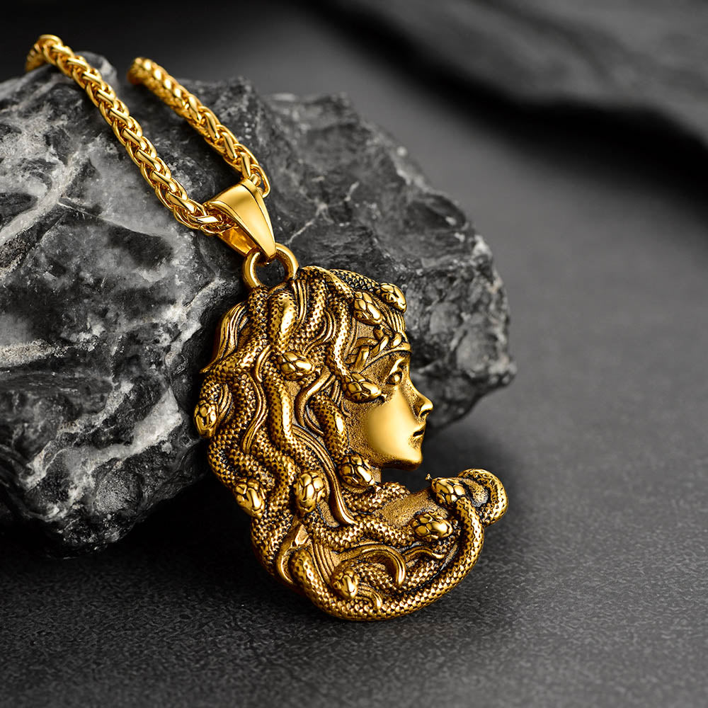 Greek Mythology Medusa Pendant Necklace Stainless Steel