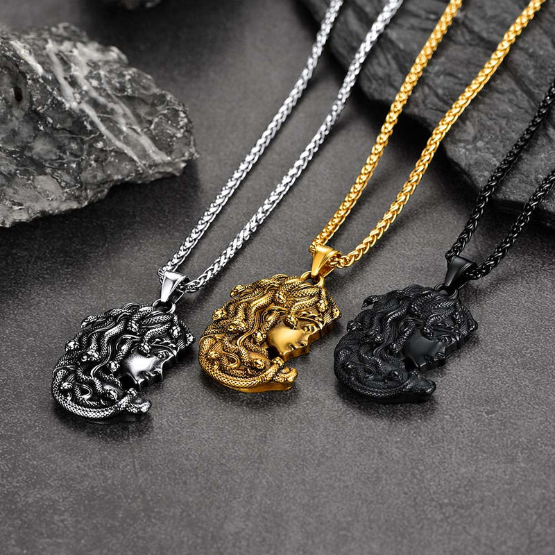 Greek Mythology Medusa Pendant Necklace Stainless Steel