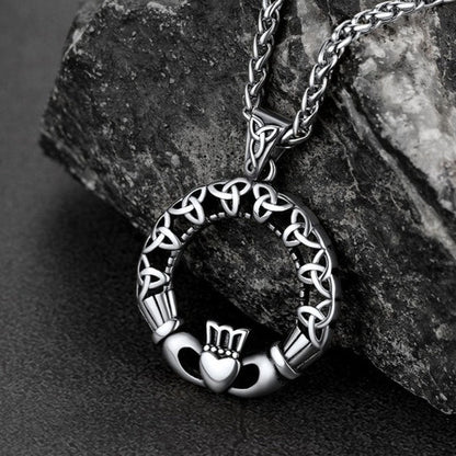 Claddage Circle Celtic Knot Pendant Necklace for /