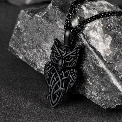 Celtic Owl Pendant Necklace Amulet Jewelry for