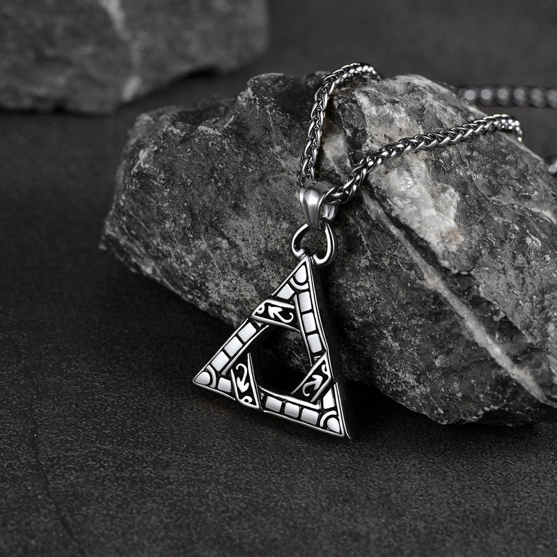 Flash Gothic Triangle Necklace Pendant Necklace for Man