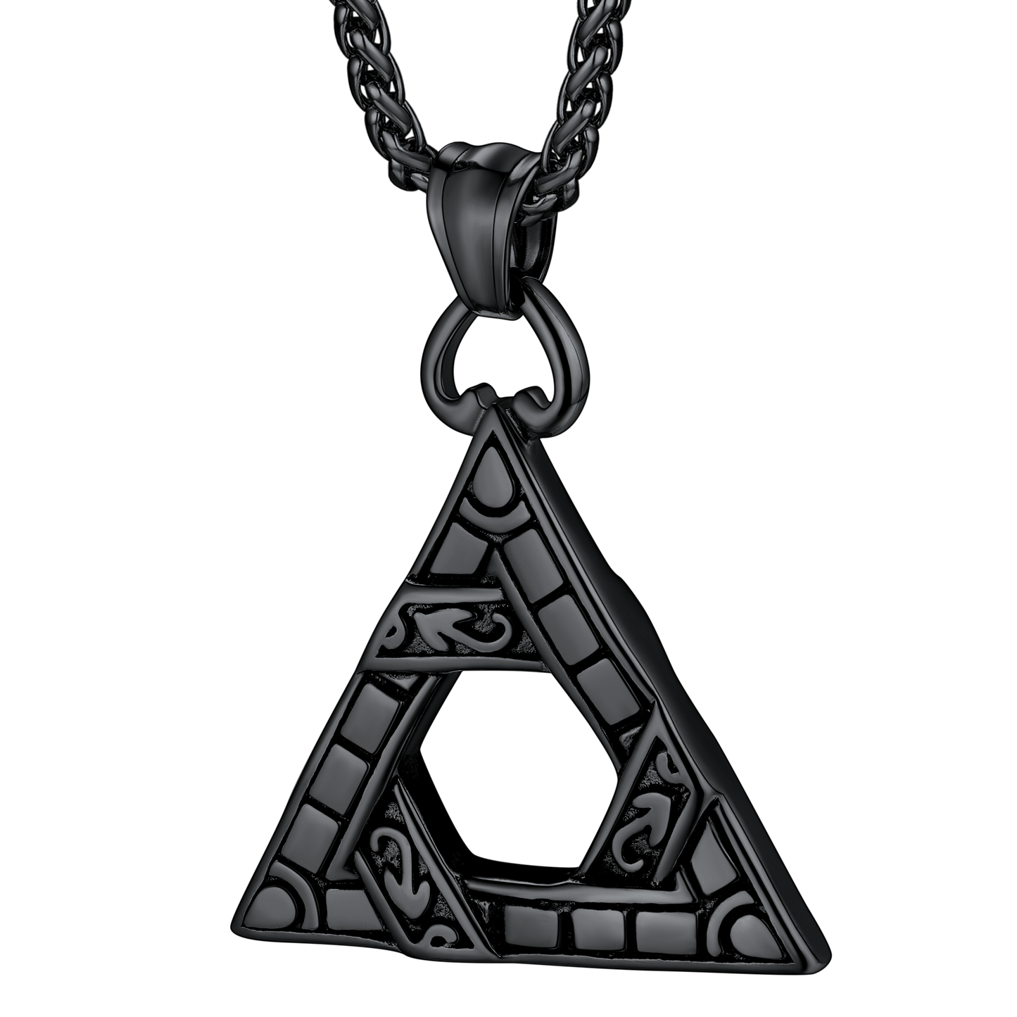 Flash Gothic Triangle Necklace Pendant Necklace for Man