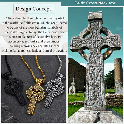 Irish Celtic Cross Necklace Pendant for