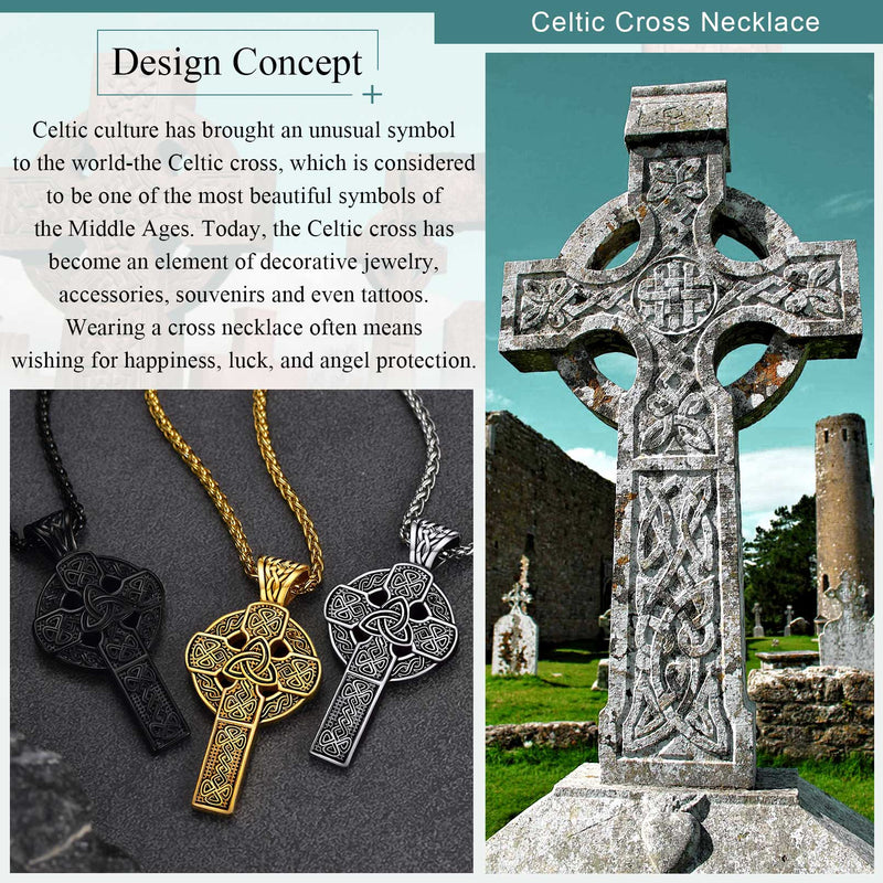 Irish Celtic Cross Necklace Pendant for