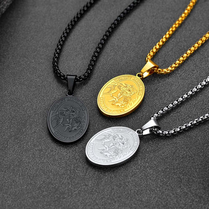 Customized Saint Michael Necklace With Picture for