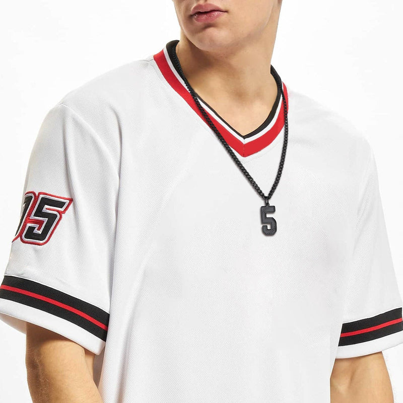 Custom Baseball Jersey Number Pendant Necklace for