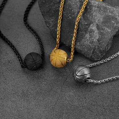 3d Basketball Pendant Necklace for