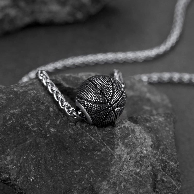 3d Basketball Pendant Necklace for