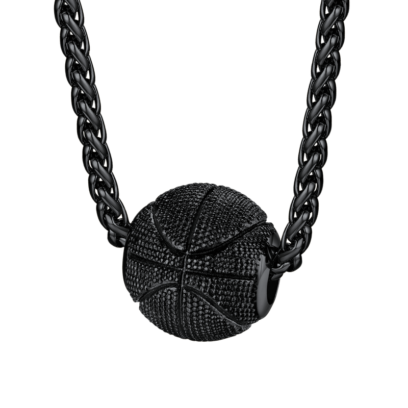 3d Basketball Pendant Necklace for