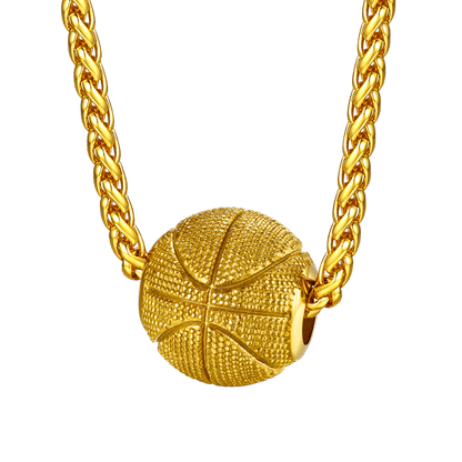 3d Basketball Pendant Necklace for