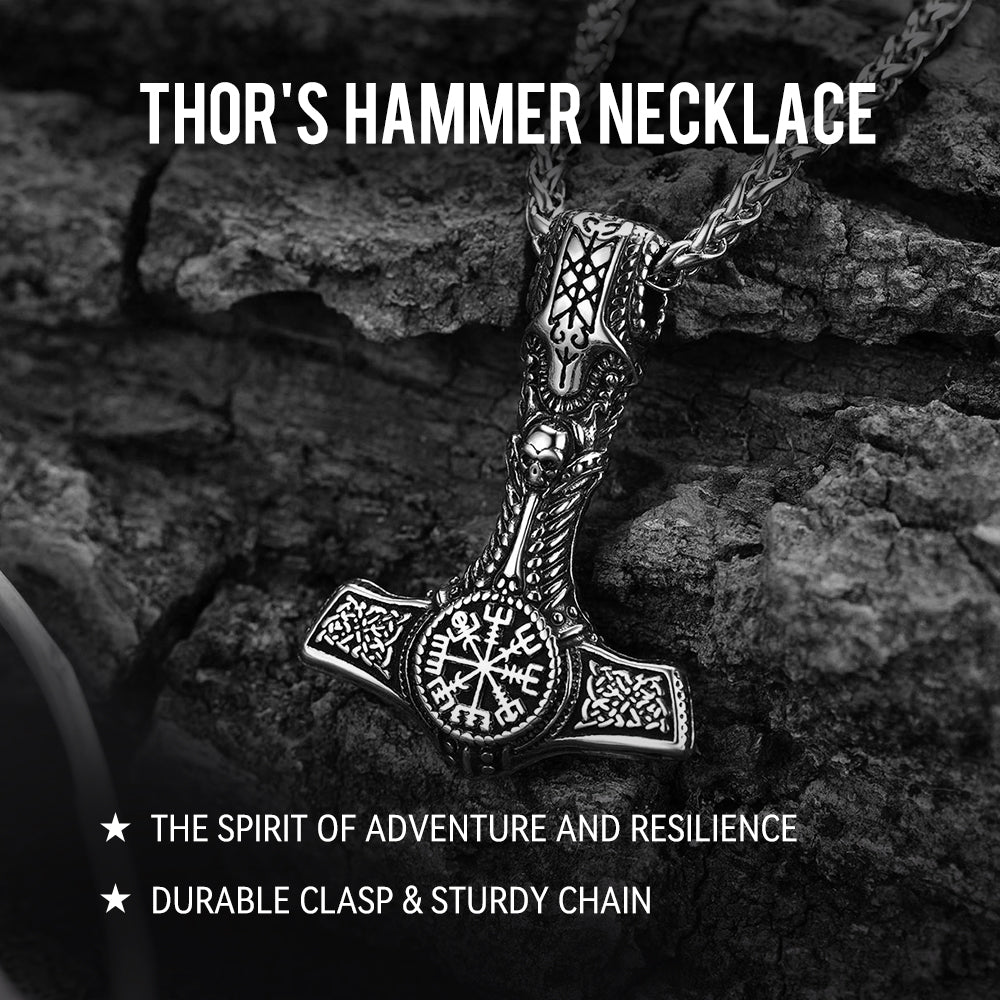 Viking Thor's Hammer Mjolnir Necklace Pendant for