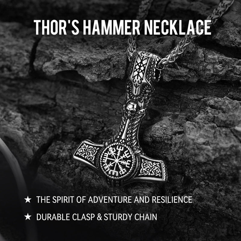 Viking Thor's Hammer Mjolnir Necklace Pendant for