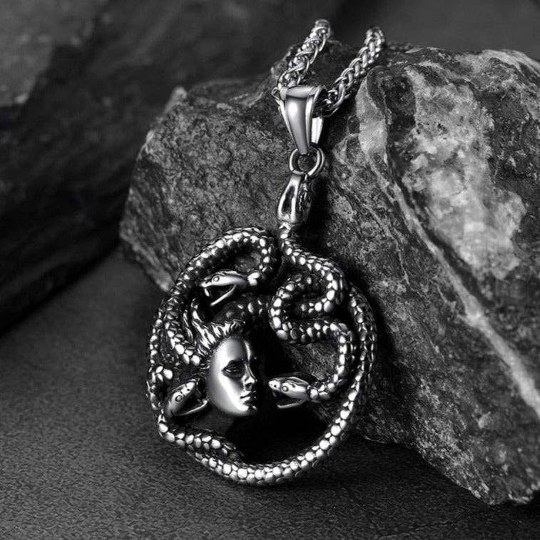 Mythology Medusa Gorgon Necklace Stainless Steel