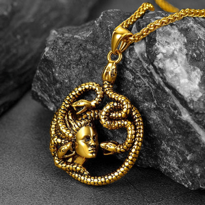 Mythology Medusa Gorgon Necklace Stainless Steel