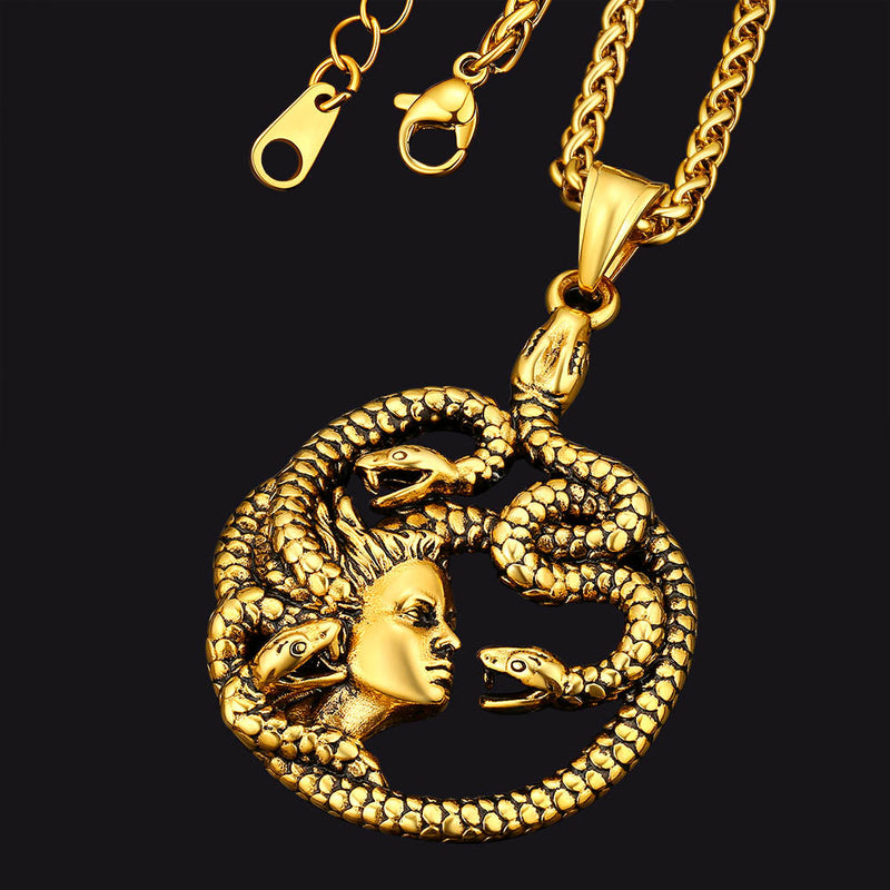 Mythology Medusa Gorgon Necklace Stainless Steel