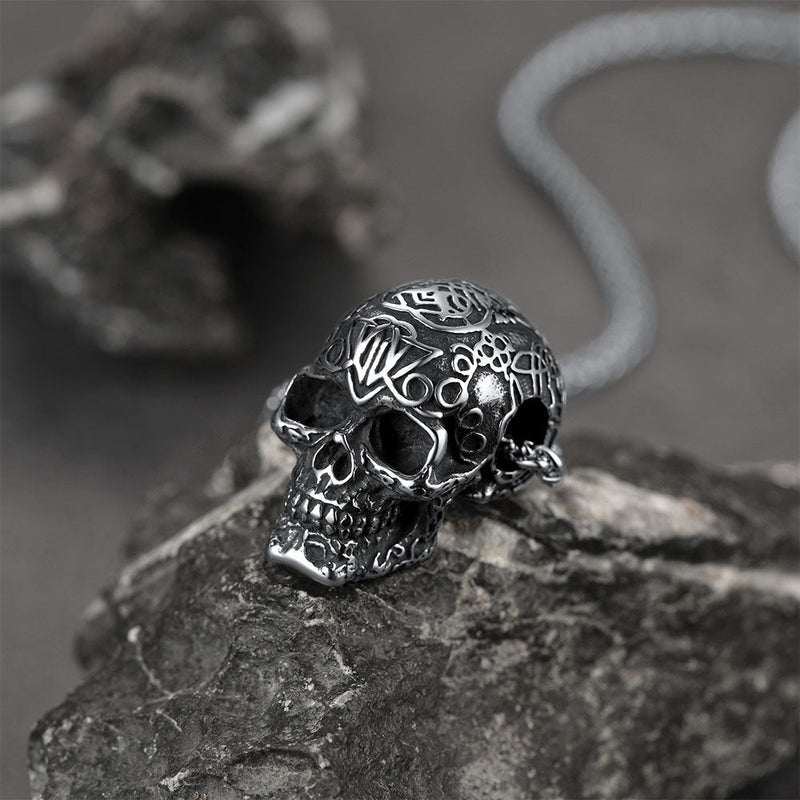 Gothic Skull Pendant Necklace for