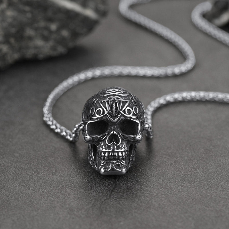 Gothic Skull Pendant Necklace for