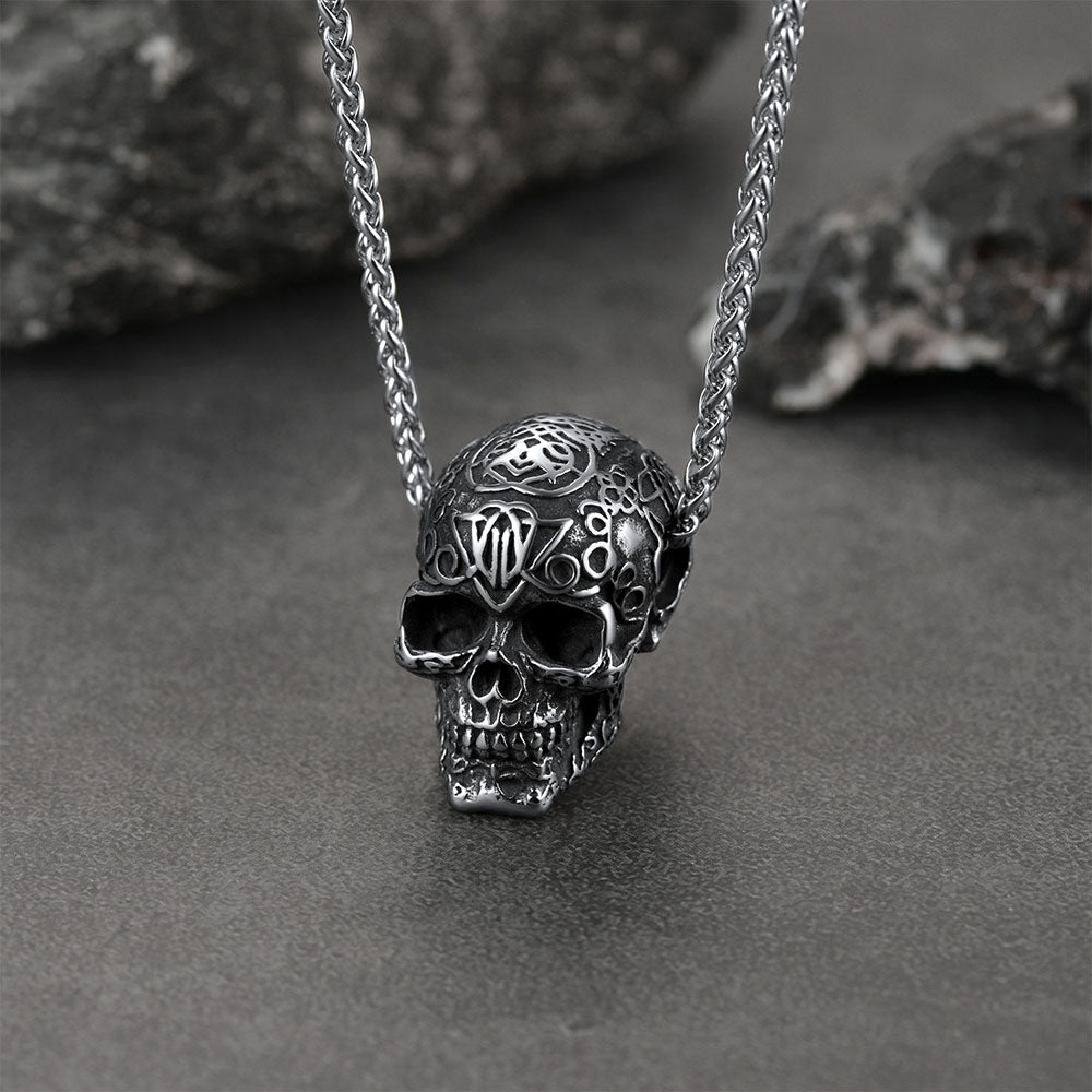 Gothic Skull Pendant Necklace for