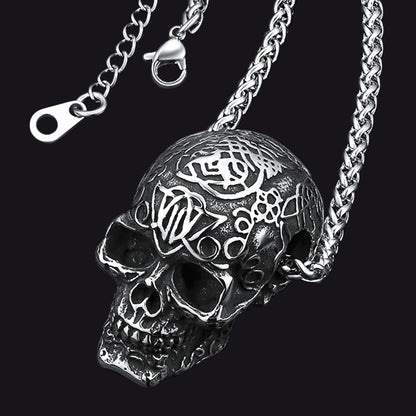 Gothic Skull Pendant Necklace for