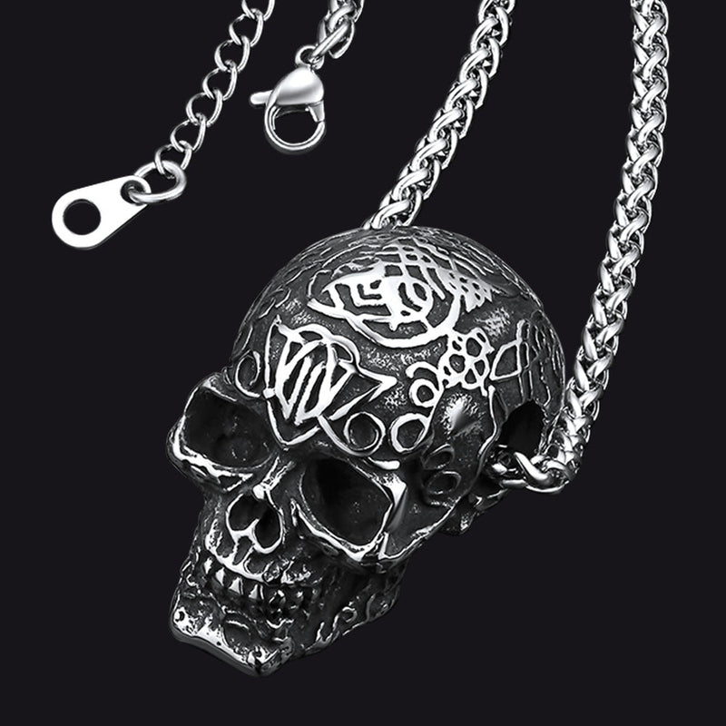 Gothic Skull Pendant Necklace for