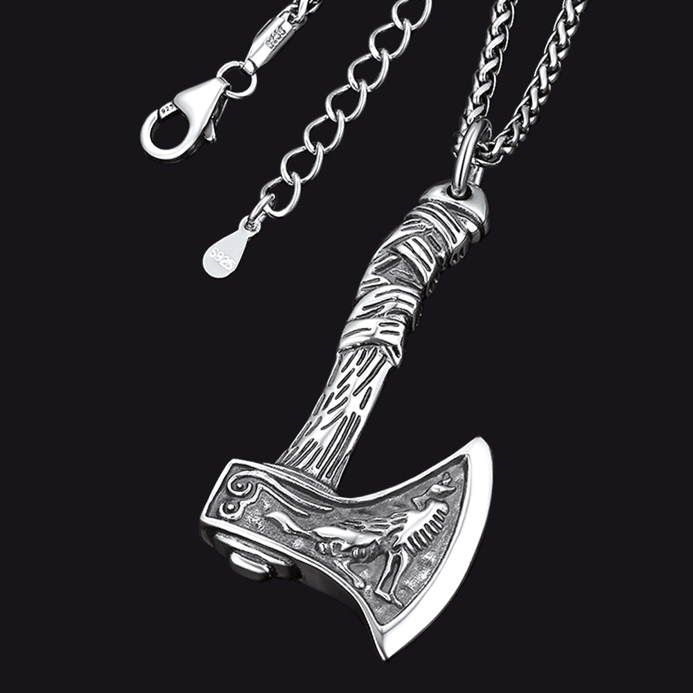 Norse Viking Battle Axe Necklace Amulet Jewelry for