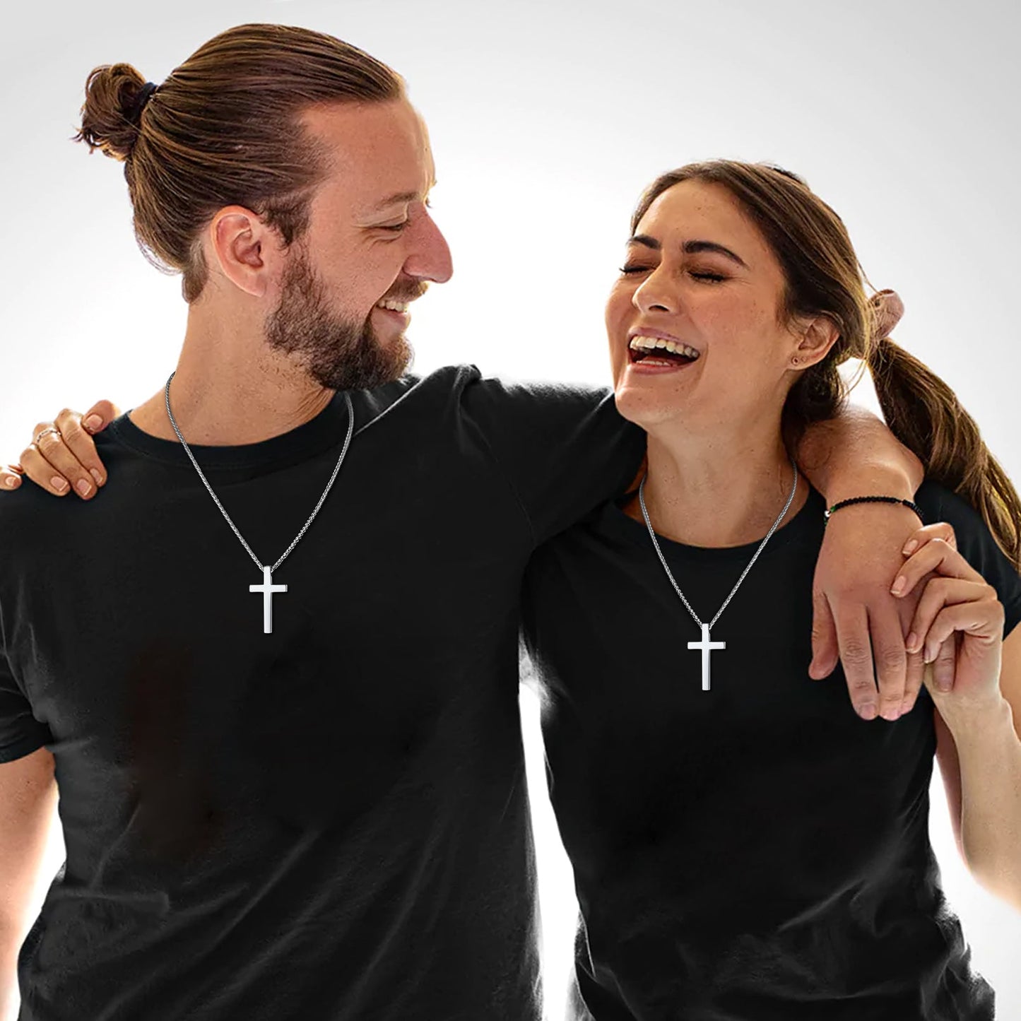Christian Engraved Plain Cross Necklace Pendant for