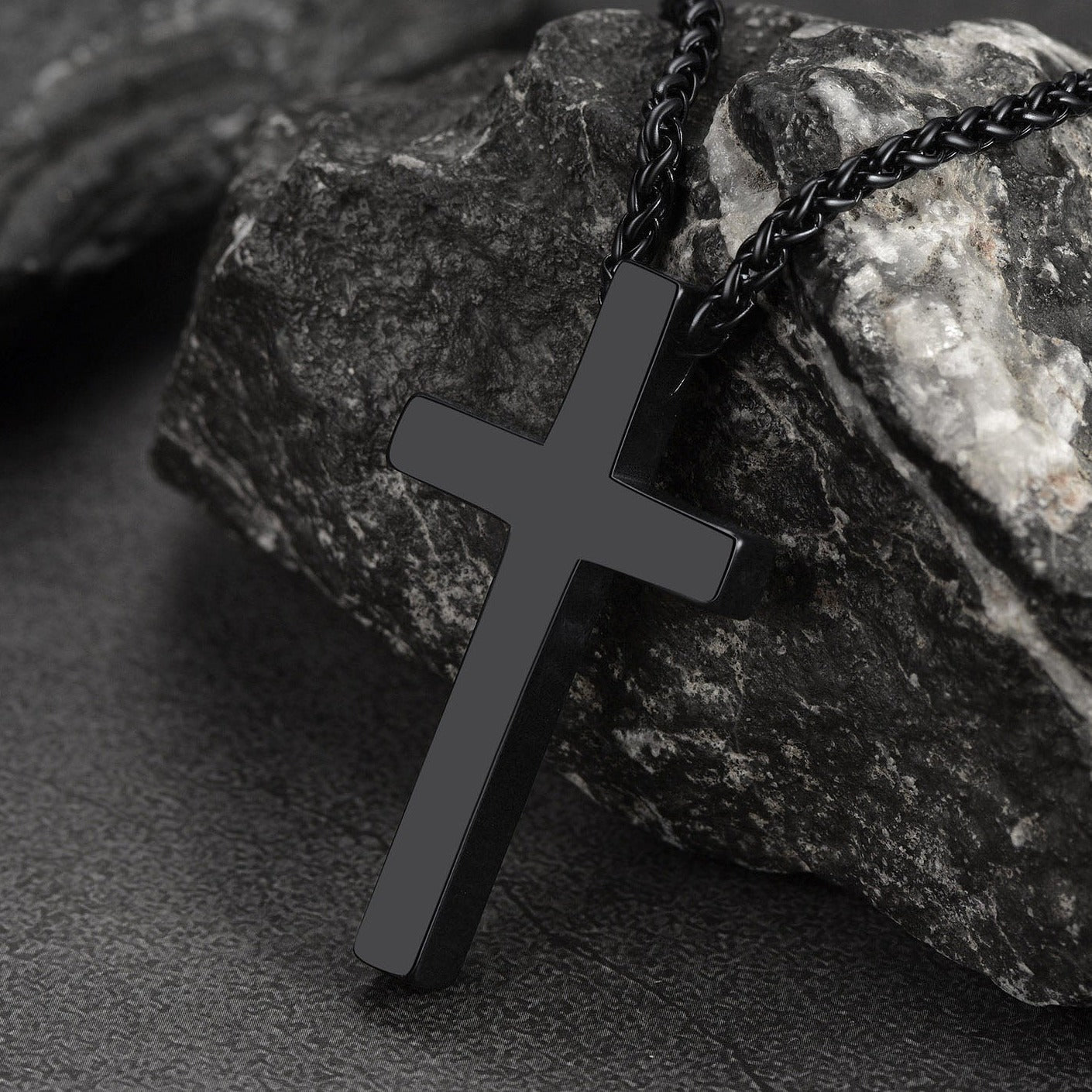 Christian Engraved Plain Cross Necklace Pendant for