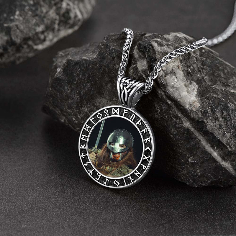 Customized Picture Necklace With Viking Rune for