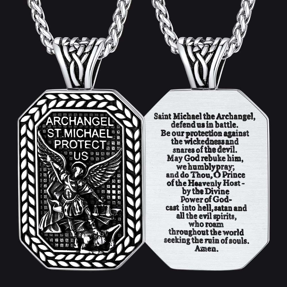 Oval Archangel Saint Michael Necklace Medal