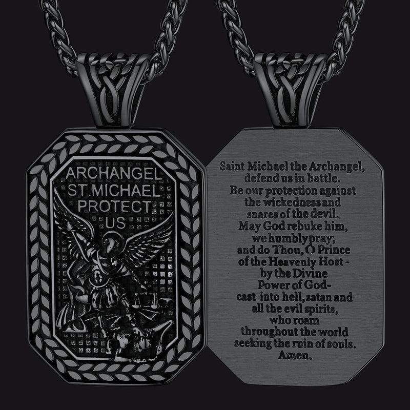Oval Archangel Saint Michael Necklace Medal