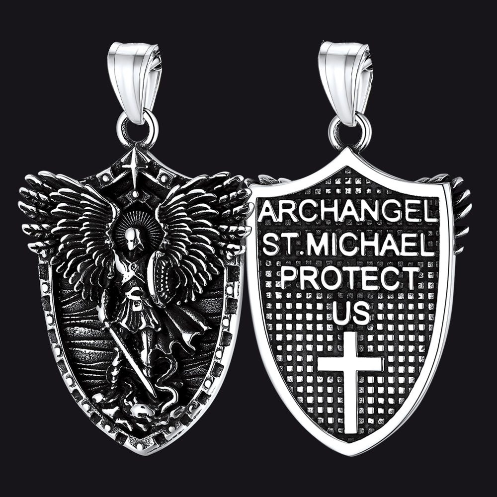 Oval Archangel Saint Michael Necklace Medal
