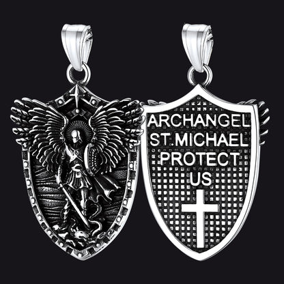 Oval Archangel Saint Michael Necklace Medal