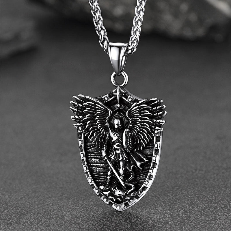 Shield of Archangel Saint Michael Pendant Necklace for